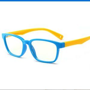 NWT Kids Blue Light Blocking Glasses, blue & yellow, ages 5-12